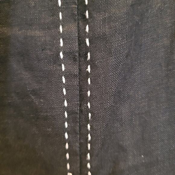 Richard Malcolm 100% Linen Skirt Stitch embroidered Black CUTE! Size 10 - Picture 5 of 8